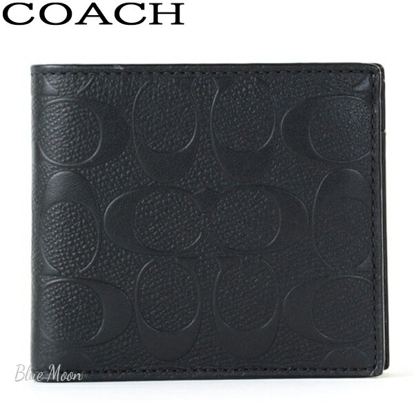 コーチ COACH 二つ折り財布 メンズ レザー ブラック アウトレット F75363 BLK