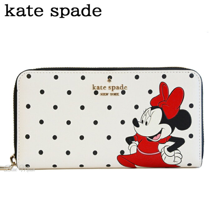 ケイトスペード KATE SPADE 財布 レディース 長財布 ミニーちゃん ディズニー コラボ ラウンドファスナー 本革 アウトレット K4759 ブランド 送料無料