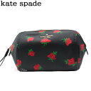 ケイトスペード KATE SPADE コスメポーチ 化粧ポーチ レディース 小物入れ ナイロン 花柄 ローズ ブラック アウトレット KE611 ブランド 送料無料