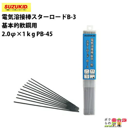 【4月限定！当選確率1/2★最大100%P還元！要エントリー】スター電器 電気溶接棒 PB-45 2.0Φ スターロード B-3 基本的軟鋼用 スズキッド SUZUKID 溶接 アーク光
