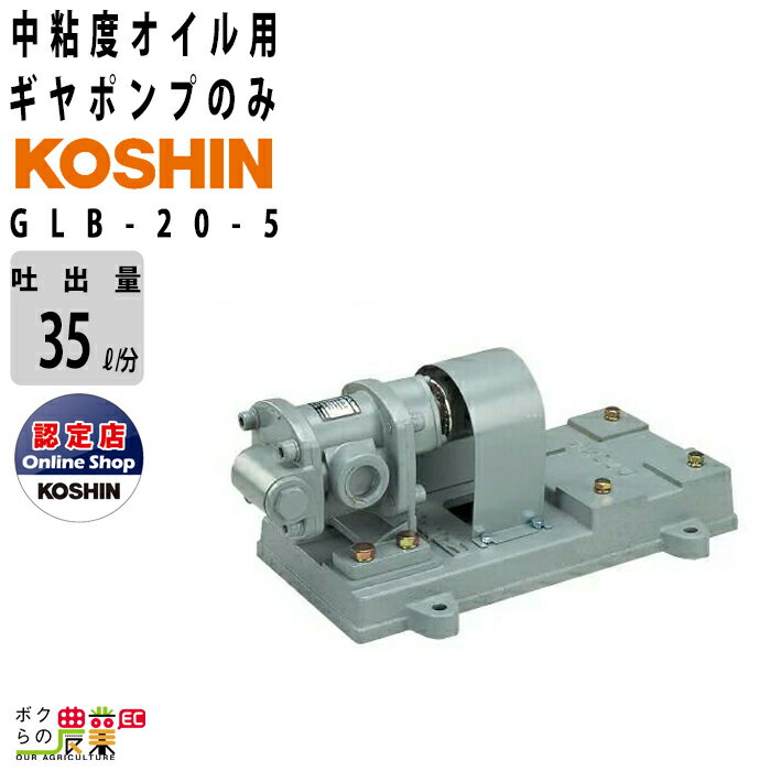ギヤポンプ 0.75kW 単体ポンプ 中粘度オイル用 工進 ポンプ KOSHIN コーシン GLB-20-5 三相 750W用 モ..