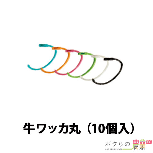 【5/25限定！当選確率1/2★最大100%P還元！要エントリー】畜産用 牛ワッカ丸 10個入 黄黒白水色ピンク黄緑