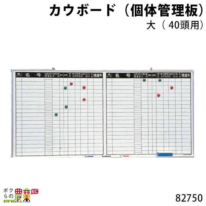 畜産用 カウボード (個体管理板) 大 (40頭用) 90cm×180cm 82750 畜産 酪農 牧畜 産業動物 家畜 畜産用品