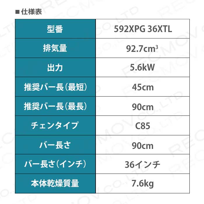 チェンソー エンジン式 ハスクバーナ 排気量92.7cc リアハンドル 592XPG 36XTL C85 73LPXと同等 7.6kg 970493436 2枚目