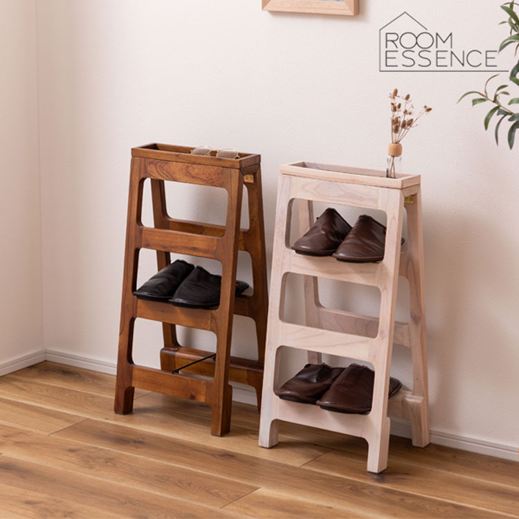 シューズラック スリッパラック 木製 3段 おしゃれ 折りたたみ 玄関 省スペース 薄型 幅32cm シューズ..