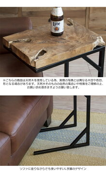 サイドテーブル ソファーサイド ソファサイド ベッドサイド テーブル 机 アイアン 無垢材 天然木 チーク材 木目 ディスプレイ リビング 寝室 北欧 おしゃれ デザイン TTF-904