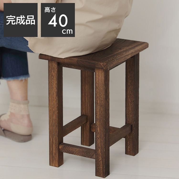 【送料無料】焼桐 角スツール 天然木 桐製 軽量設計 幅30cm×奥行26cm×高さ40cm サイドテーブル・花台兼用 完成品 和洋室対応 64853