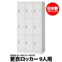 【法人限定 設置無料】 ロッカー 9人用 鍵付き かぎ付き 鍵 セイコー 生興 スチール オフィス家具 オフィス 店舗 事業所 施設 業務用 AKL-W9 75312