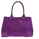 送料無料 【中古】 トリーバーチ TORY BURCH トートバッグ ショルダーバッグ ハンドバッグ パープル ナイロン エナメル 07HC349
