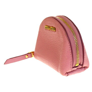 【中古】 外美品 ミュウミュウ miumiu ポーチ コインケース 小銭入れ 財布 ピンク レザー 06HD309