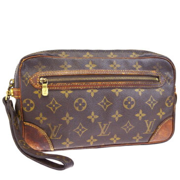 送料無料 【中古】 ルイヴィトン LOUIS VUITTON マルリードラゴンヌ GM クラッチバッグ セカンド モノグラム レザー M51825 08EJ901