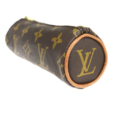 送料無料 【中古】 中美品 ルイヴィトン LOUIS VUITTON ペンケース ポーチ 筒型 モノグラム レザー 04EZ171