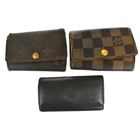 【中古】 3点セット ルイヴィトン LOUIS VUITTON ミュルティクレ 4連 6連 キーケース モノグラム ダミエ タイガ レザー 07BT642