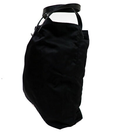 【中古】 外美品 プラダ PRADA トートバッグ ショルダー ブラック ナイロン レザー 保存袋付き 88BU898
