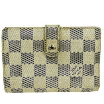 【中古】 ルイヴィトン LOUIS VUITTON ポルトモネ ビエ ヴィエノワ 二つ折り がま口 財布 ダミエ アズール レザー N61676 05MQ479