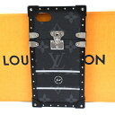 【中古】 ルイヴィトン LOUIS VUITTON アイ トランク iPhone7 スマホケース カバー モノグラム エクリプス レザー メタル M62613 36JF234
