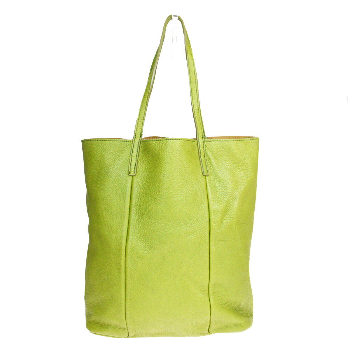 【中古】 ヒロフ(Hirofu) レザー トートバッグ グリーン 08GC310のサムネイル