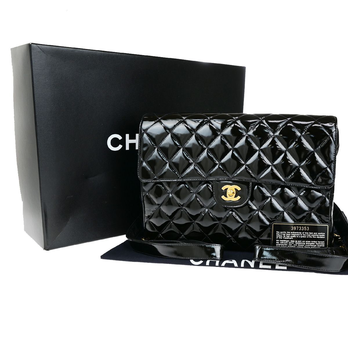 【中古】シャネル CHANEL CCロゴ マトラッセ チェーン バックパックバッグ パテントレザー ブラック ゴールド金具 フランス ヴィンテージ898RK825