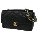 【中古】シャネル CHANEL CC ロゴ マトラッセ 23 チェーン ショルダーバッグ レザー ブラック ゴールド金具644RK608