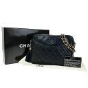【中古】シャネル CHANEL CC マトラッセ タッセル チェーン ショルダーバッグ レザー ネイビーブルー ゴールド金具 イタリア ヴィンテージ653RK8...