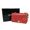 【中古】シャネル CHANEL CCロゴ マトラッセ 23 フルフラップ チェーン ショルダーバッグ レッド ゴールド金具 フランス ヴィンテージ859RK394