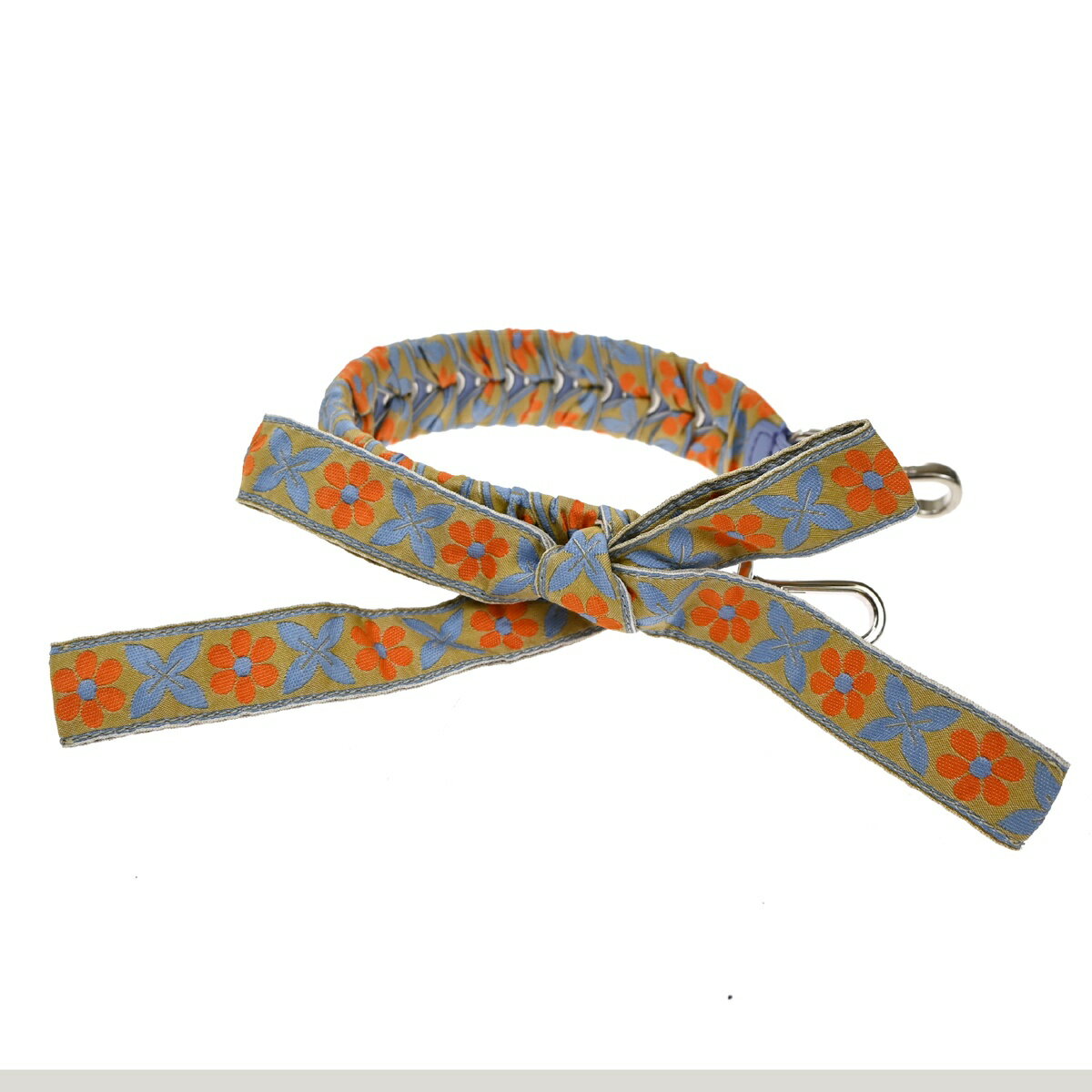 【美品】FENDI フェンディ ストラップ ユー ミニ ショルダーストラップ ブルー オレンジ キャンバス レザー 67BS329(4)