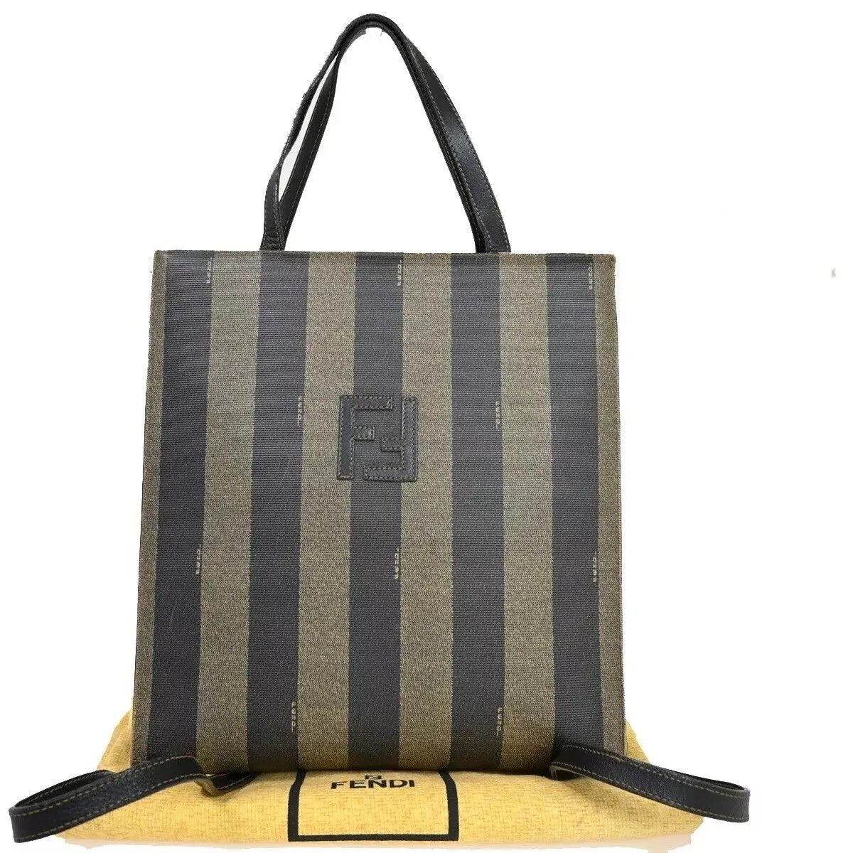 Rakuten - FENDI フェンディ トートバッグ ペカン 2Way リュック PVCレザー ブラック 黒 カーキ 87BS016