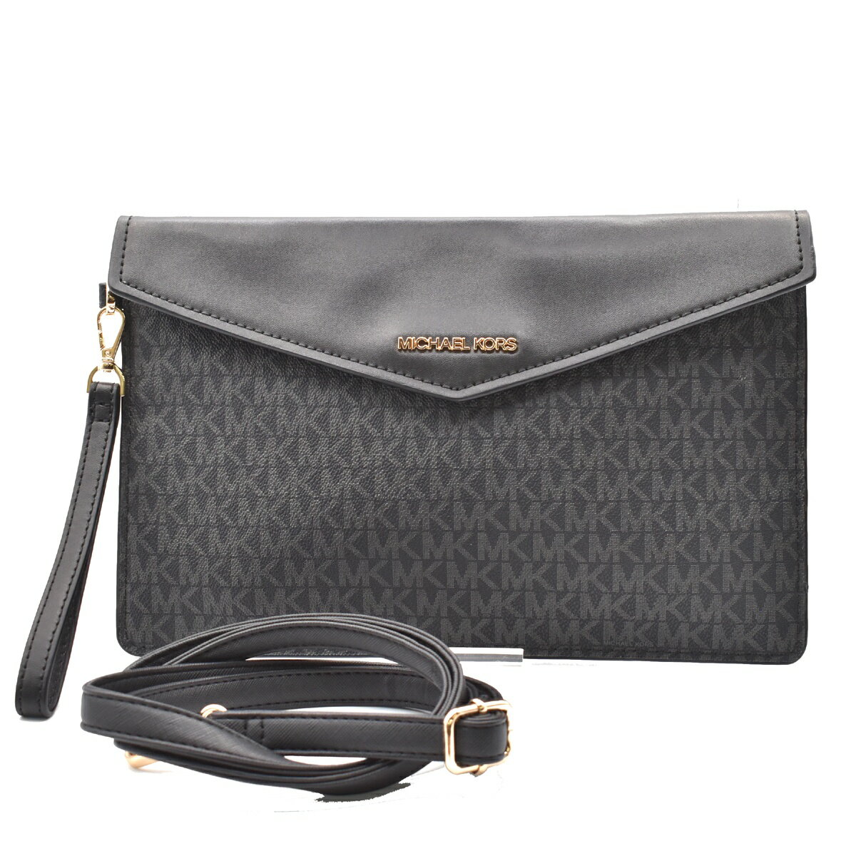 Rakuten - MICHAEL KORS マイケル・コース クラッチバッグ ロゴ ブラック 08BS364