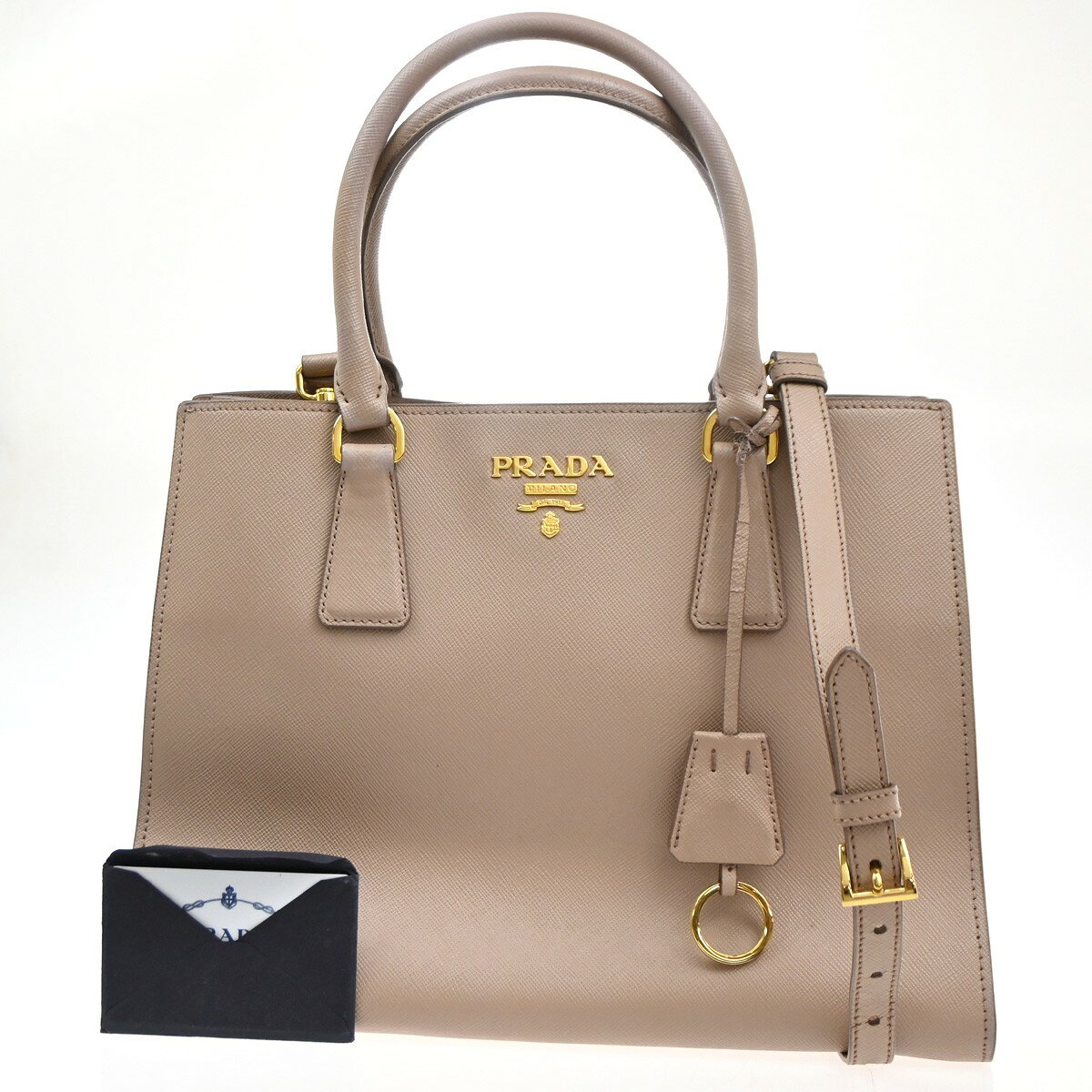 Rakuten - PRADA プラダ ガレリア サフィアーノ ショルダー ハンドバッグ 2way ピンク レザー 18KC090