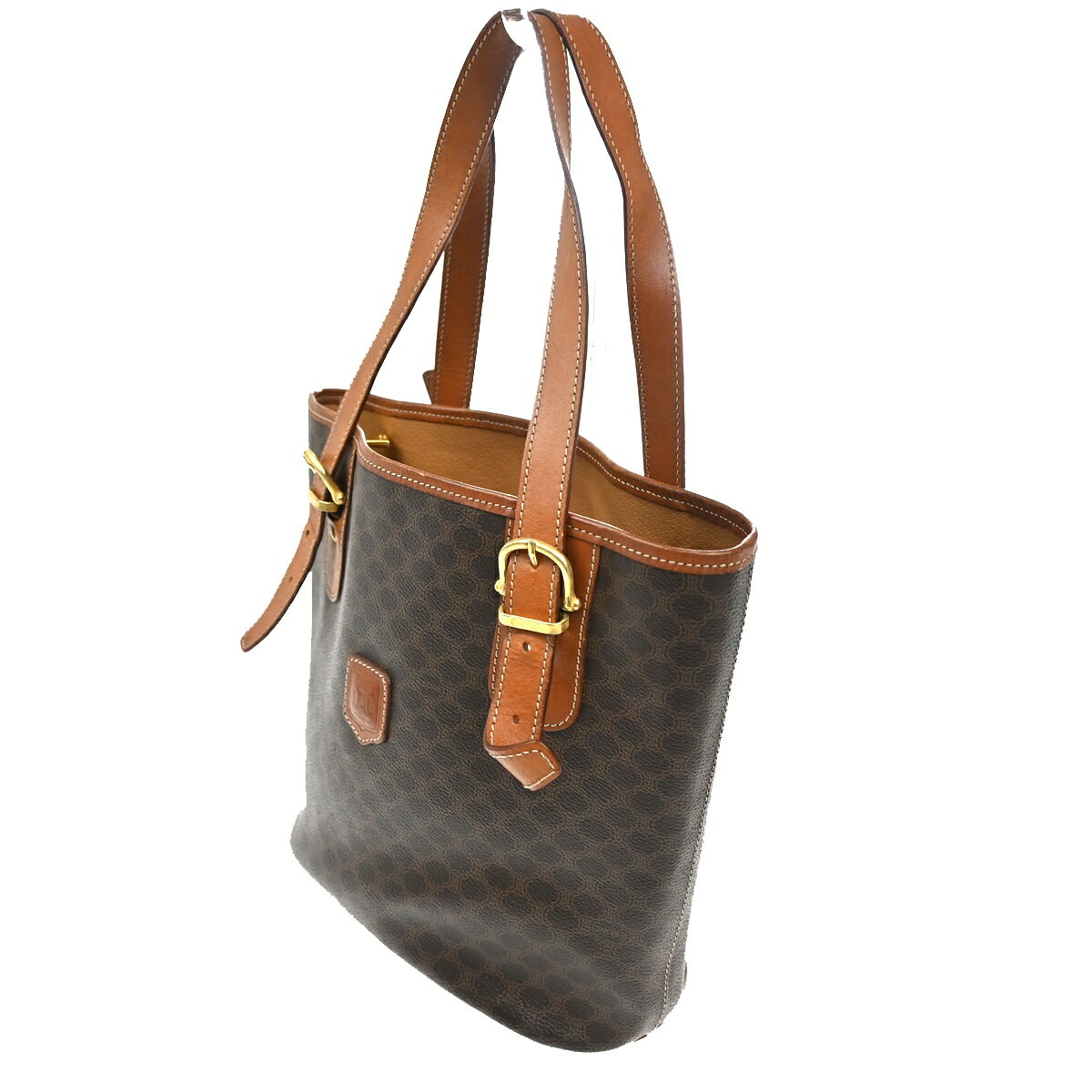 CELINE セリーヌ マカダム トートバッグ ショルダーバッグ ブラウン PVC レザー 33KC141 2