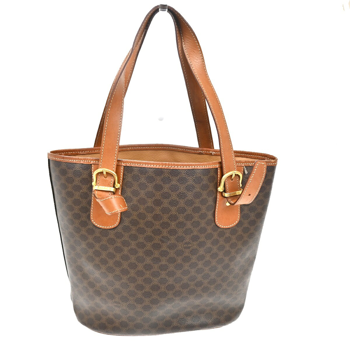 CELINE セリーヌ マカダム トートバッグ ショルダーバッグ ブラウン PVC レザー 33KC141 3