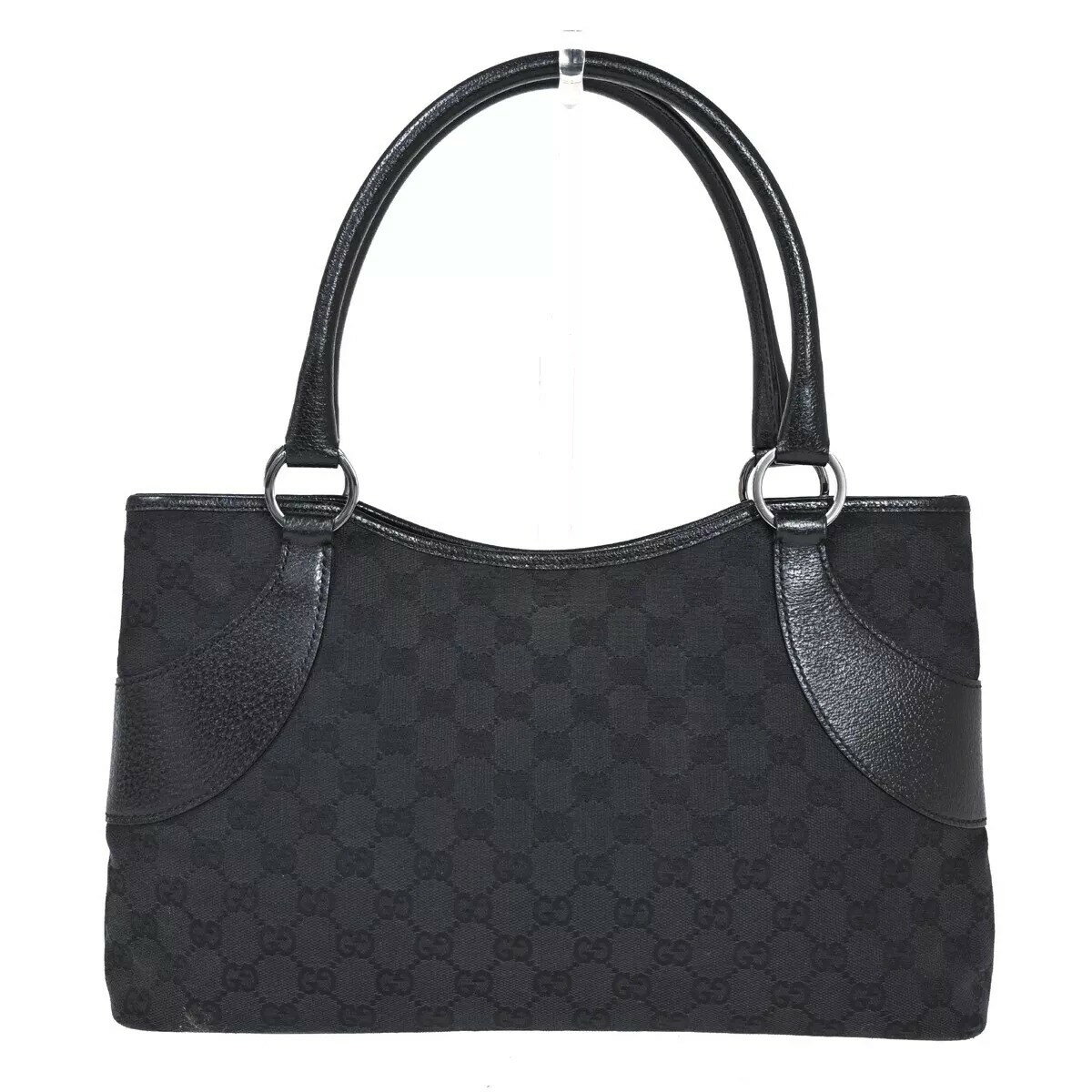 Rakuten - GUCCI グッチ GGキャンバス トートバッグ ハンドバッグ ブラック レザー 80BS141