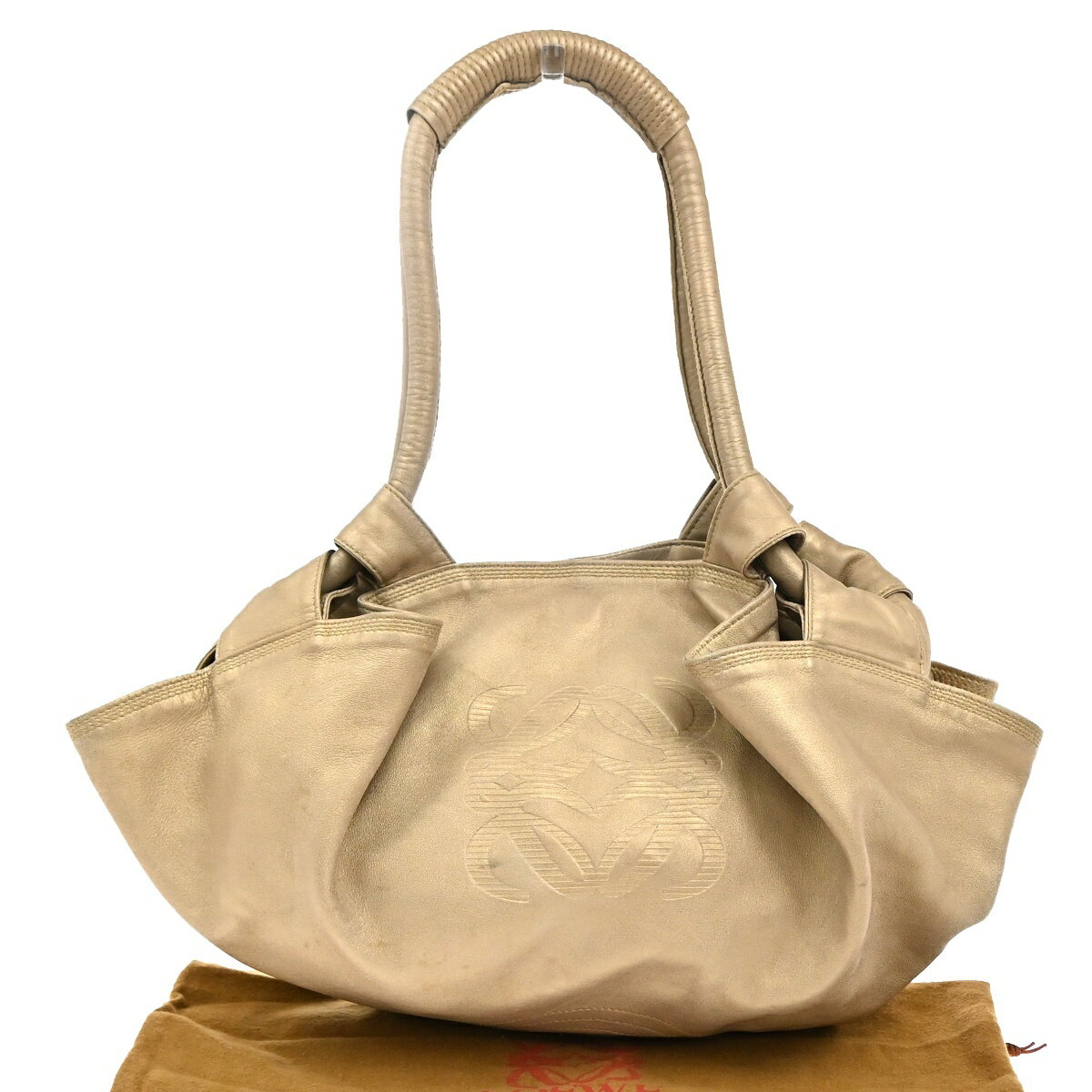 Rakuten - LOEWE ロエベ ナッパアイレ アナグラム ハンドバッグ レザー ゴールド 34KC260