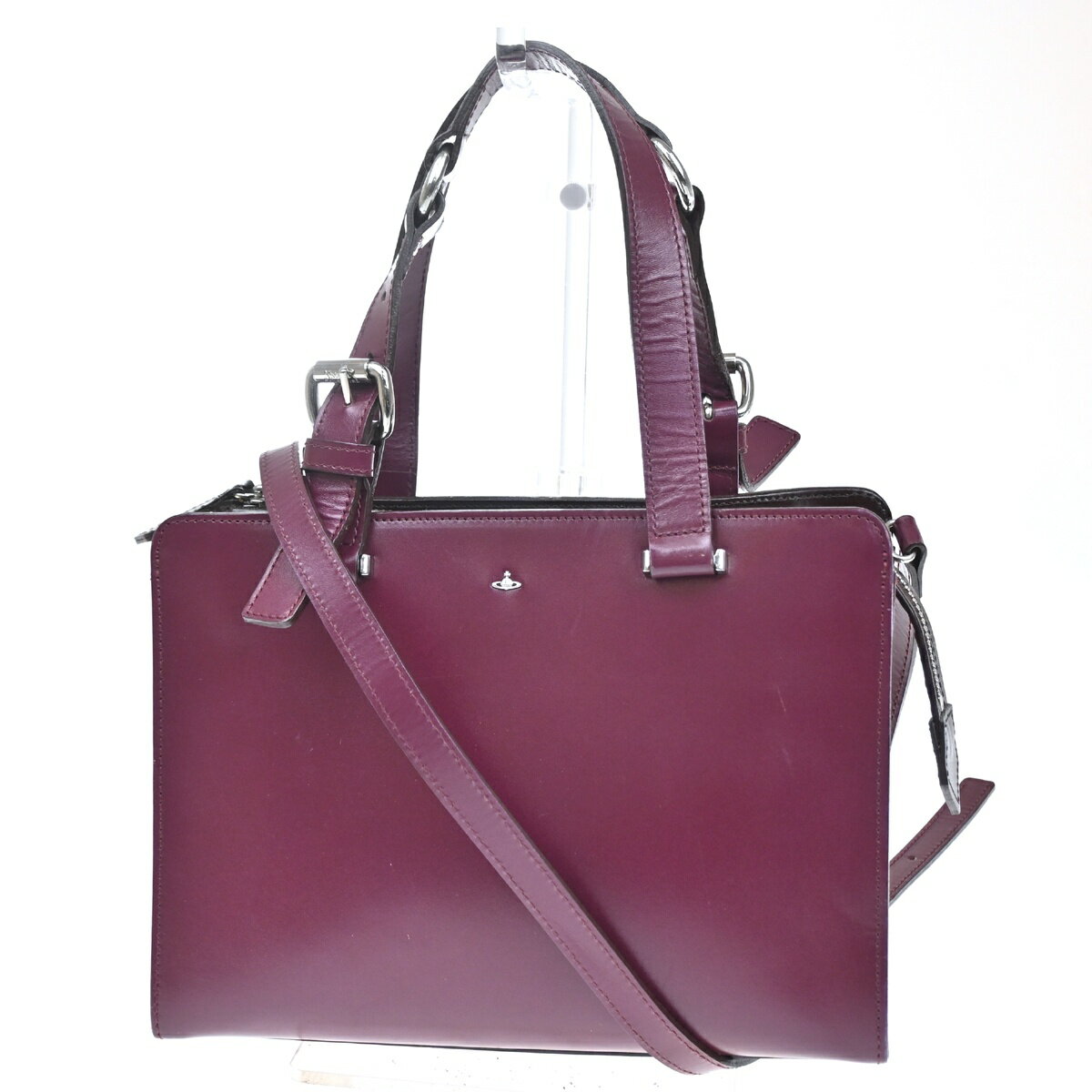 Vivienne Westwood ヴィヴィアン 2way ハンド ショルダーバッグ SIMPLE TINY ORB 紫 レザー 07BS455