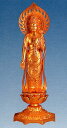 仏像■ 聖観音菩薩 純金メッキ仕上 36■牧田秀雲作 合金製 紙箱入【高岡銅器】u-289-02