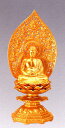 仏像■　釈迦如来座像　純金メッキ　18■合金製　【高岡銅器】
