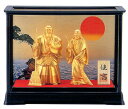縁起物 吉祥■ 住吉 金 ガラスケース付 ■合金製 化粧箱入【高岡銅器】