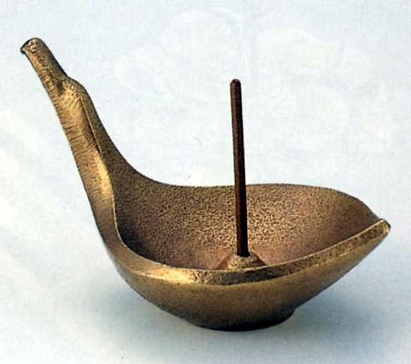 香炉・香立て■　白鳥　■三枝惣太郎作　銅製　化粧箱入【高岡銅器】