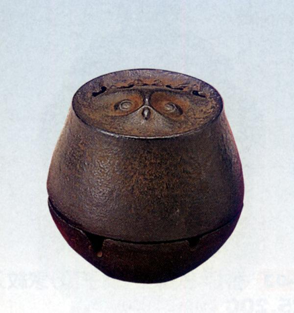 楽天仏具徳香炉・香立て■　香炉　慧（けい・ふくろう）　■馬場忠寛作　鋳鉄製　紙箱入り【高岡銅器】