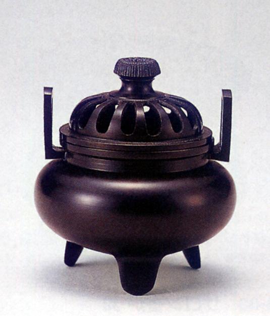 楽天仏具徳香炉・香立て■　香炉　利久型（小）　■青銅（ブロンズ）製　桐箱入り【高岡銅器】