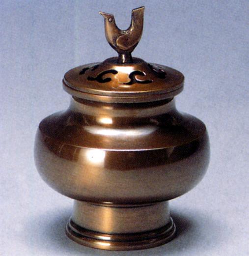 楽天仏具徳香炉・香立て■　香炉　趣（おもむき）　■青銅（ブロンズ）製　桐箱入り【高岡銅器】