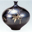 花器・花瓶■ 花瓶 みつぼ型(竹彫金) ■青銅(ブロンズ)製 桐箱入り【高岡銅器】