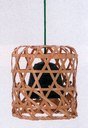 鋳物風鈴■　むつめ編風鈴　■鉄・竹製　紙箱入り【高岡銅器】