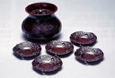 茶器・茶道具■ 建水・茶托セット 牡丹 五客組(茶托) ■大森孝志作 青銅(ブロンズ)製 桐箱入【高岡銅器】