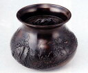 茶器・茶道具■ 建水 牡丹 ■蝋型青銅(ブロンズ)製 桐箱入【高岡銅器】