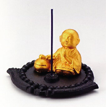 香炉・香立て■　唄（じゅずに木魚）　■お香付　鋳鉄製　紙箱入【高岡銅器】