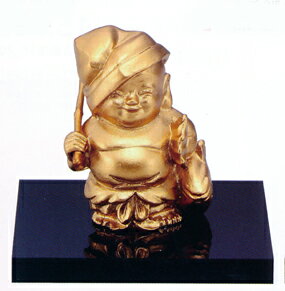 仏像　七福神■　福丸童神　恵比寿　金色■合金製　【高岡銅器】