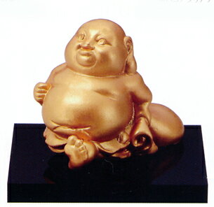 仏像　七福神■　福丸童神　布袋　金色■合金製　【高岡銅器】