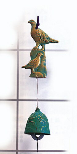 鋳物風鈴■　雷鳥（ライチョウ）　■青銅色　青銅（ブロンズ）製　紙箱入り【高岡銅器】