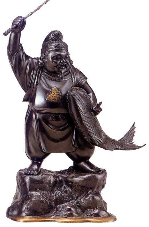 仏像　七福神■　尺2寸　恵比寿　■昇作■青銅（ブロンズ）製　【高岡銅器】(3)